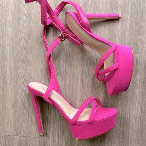 Pink platform stiletto heels